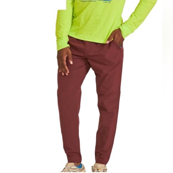 JANJI Mens Transit Tech Pant Reddish Brown Size Large FLAWS